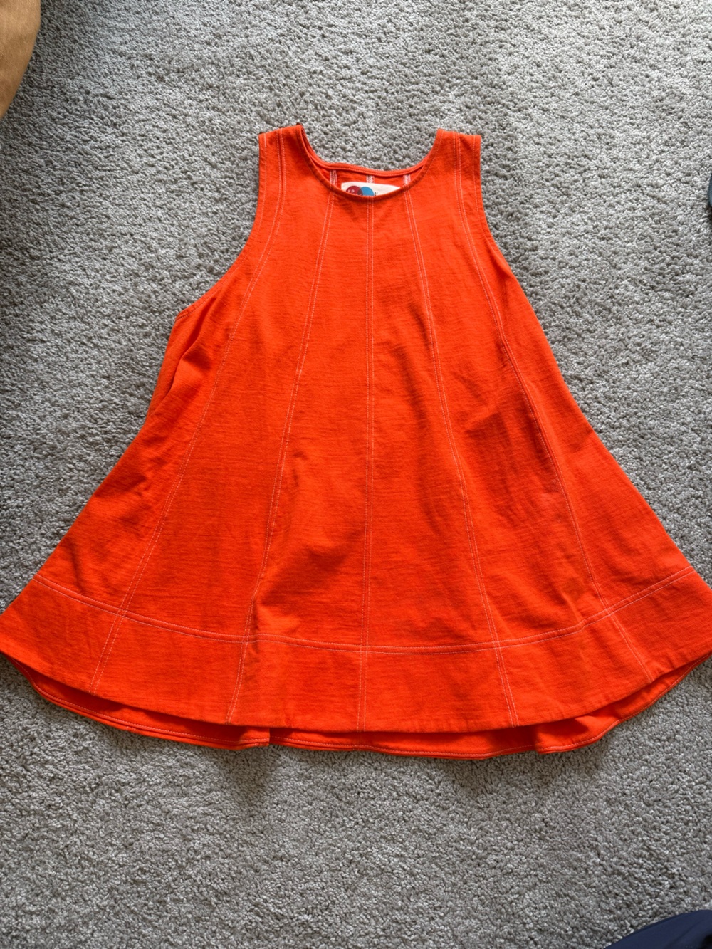Bright Orange Flared Tunic Top